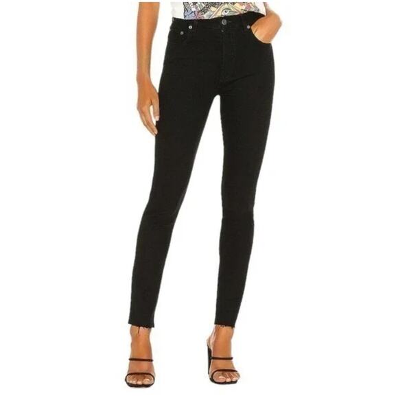 Boyish The Zachary High-Rise Skinny Jeans Womens Size 27 Black Beauty Lyocell - Picture 1 of 13